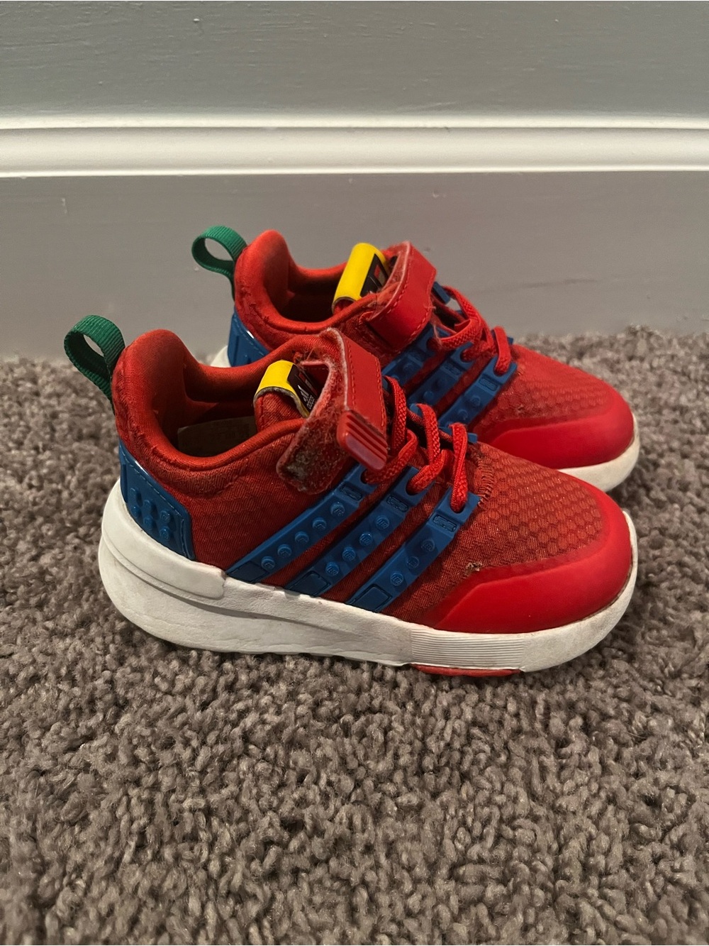 Toddler Adidas LEGO Sneakers - Red & Blue - Size 6